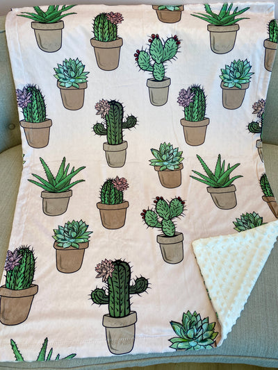Baby blanket: Cactus With Pink Flowers