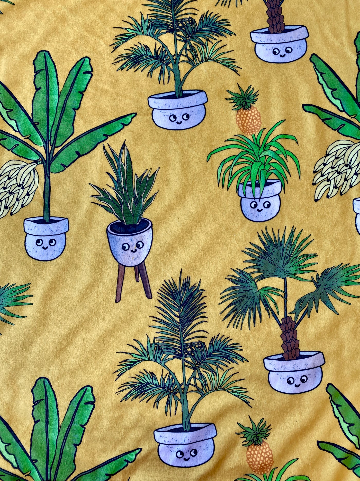 Baby blanket: Botanical Garden Collection (Spicy Mustard Background