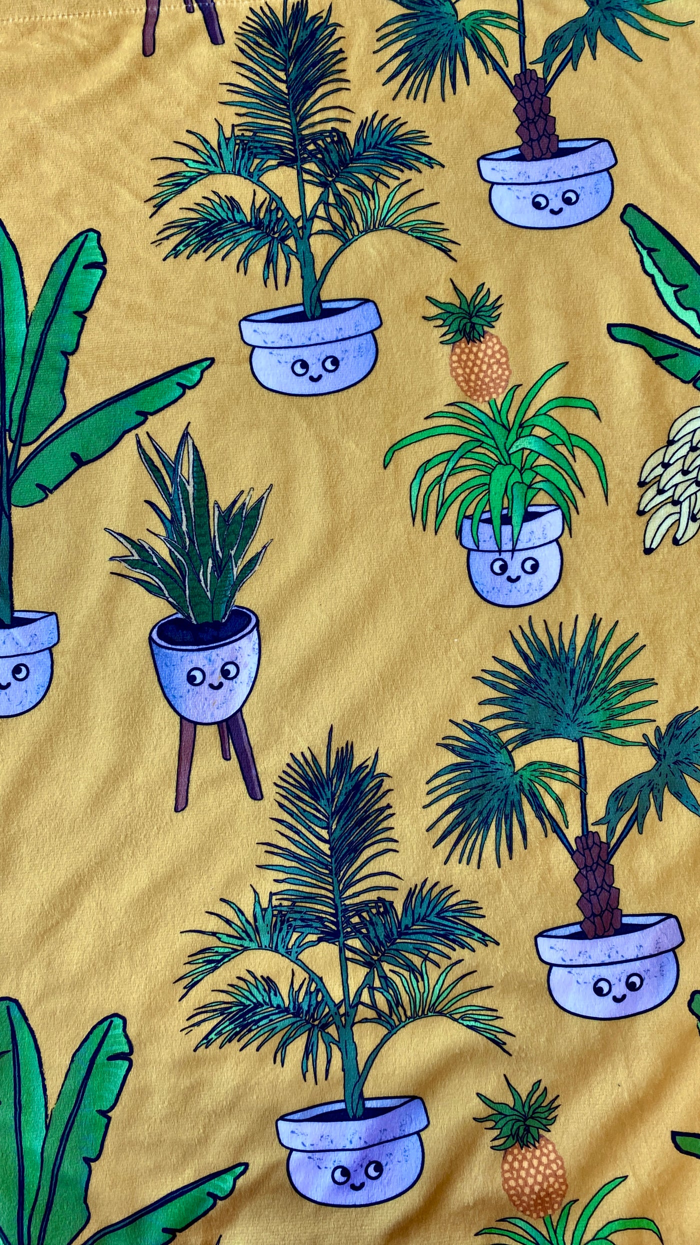 Baby blanket: Botanical Garden Collection (Spicy Mustard Background