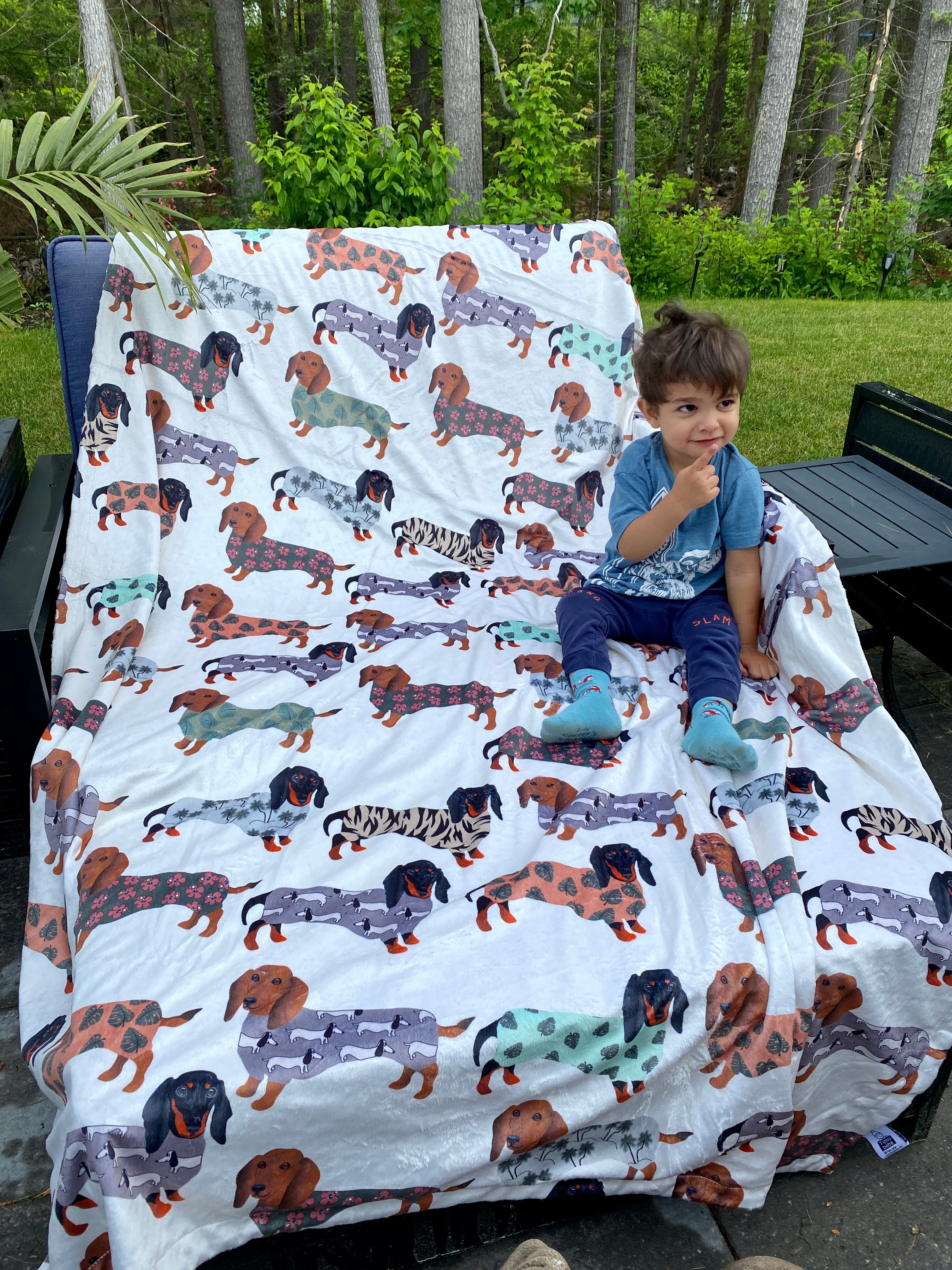 Couverture Géante : Chiens Saucisses en Chandail