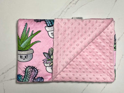 Baby blanket: Soft Cactus and Succulent Plants Pink