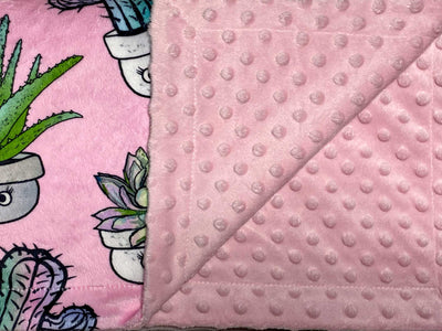 Baby blanket: Soft Cactus and Succulent Plants Pink